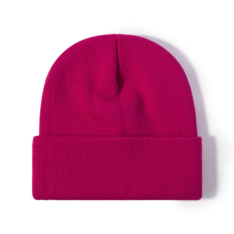 Women Casual Solid Color Dome Wool Warm Hat