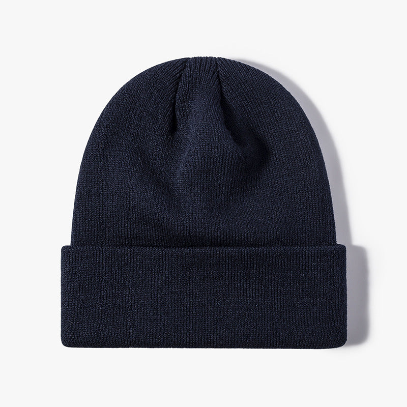 Women Casual Solid Color Dome Wool Warm Hat