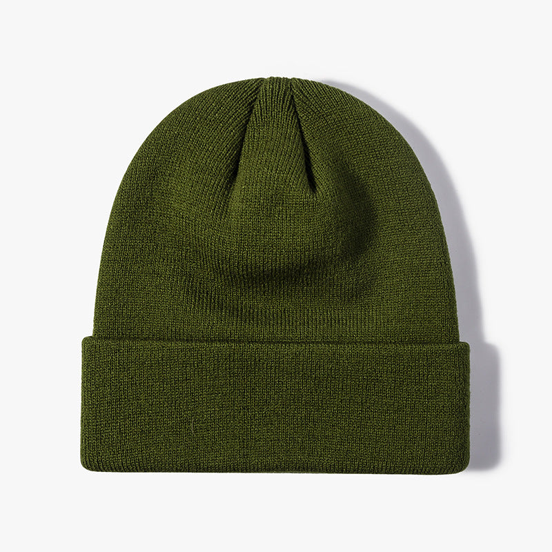 Women Casual Solid Color Dome Wool Warm Hat