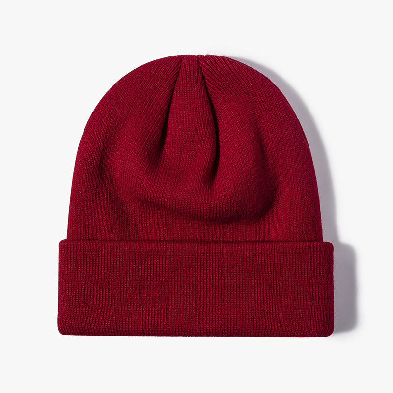 Women Casual Solid Color Dome Wool Warm Hat