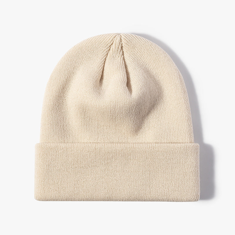 Women Casual Solid Color Dome Wool Warm Hat