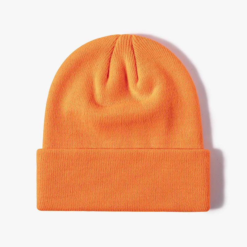 Women Casual Solid Color Dome Wool Warm Hat