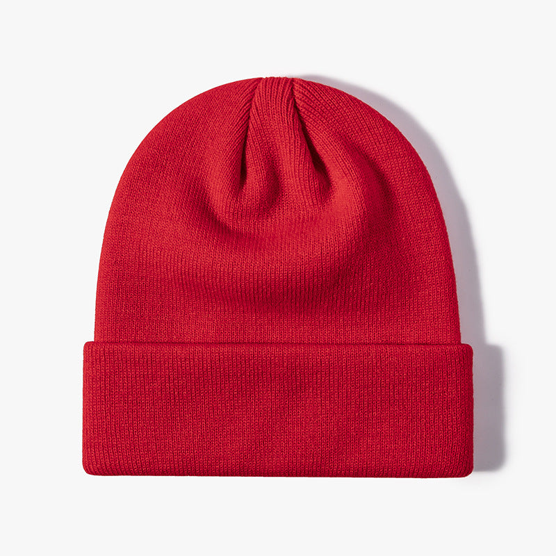 Women Casual Solid Color Dome Wool Warm Hat
