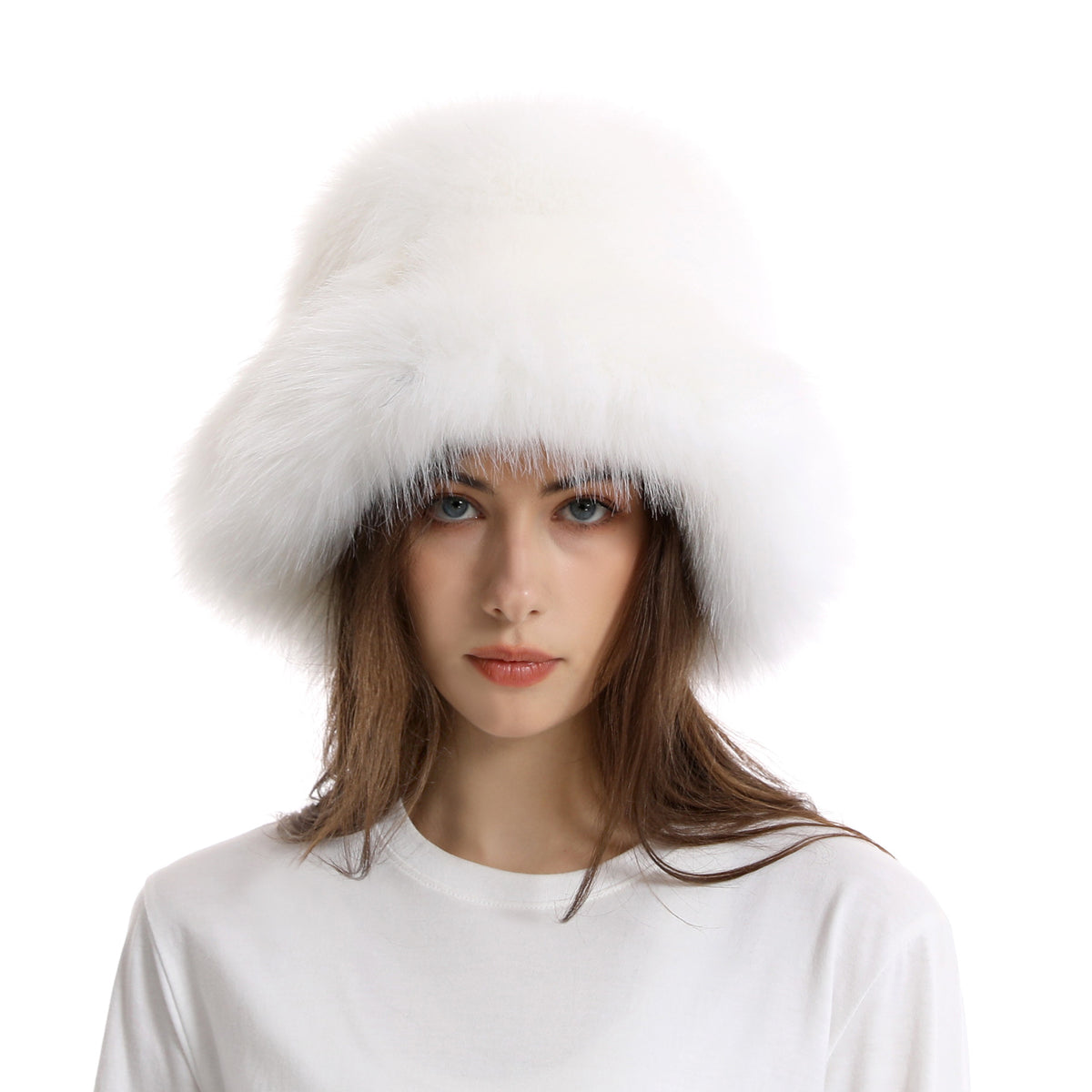Winter Women Fashion Solid Color Thickened Plush Fisherman Hat