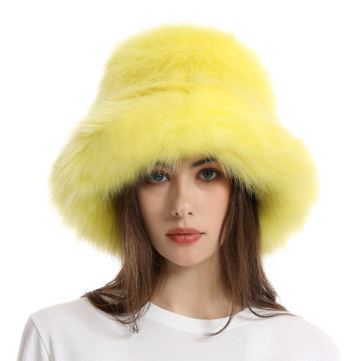 Winter Women Fashion Solid Color Thickened Plush Fisherman Hat