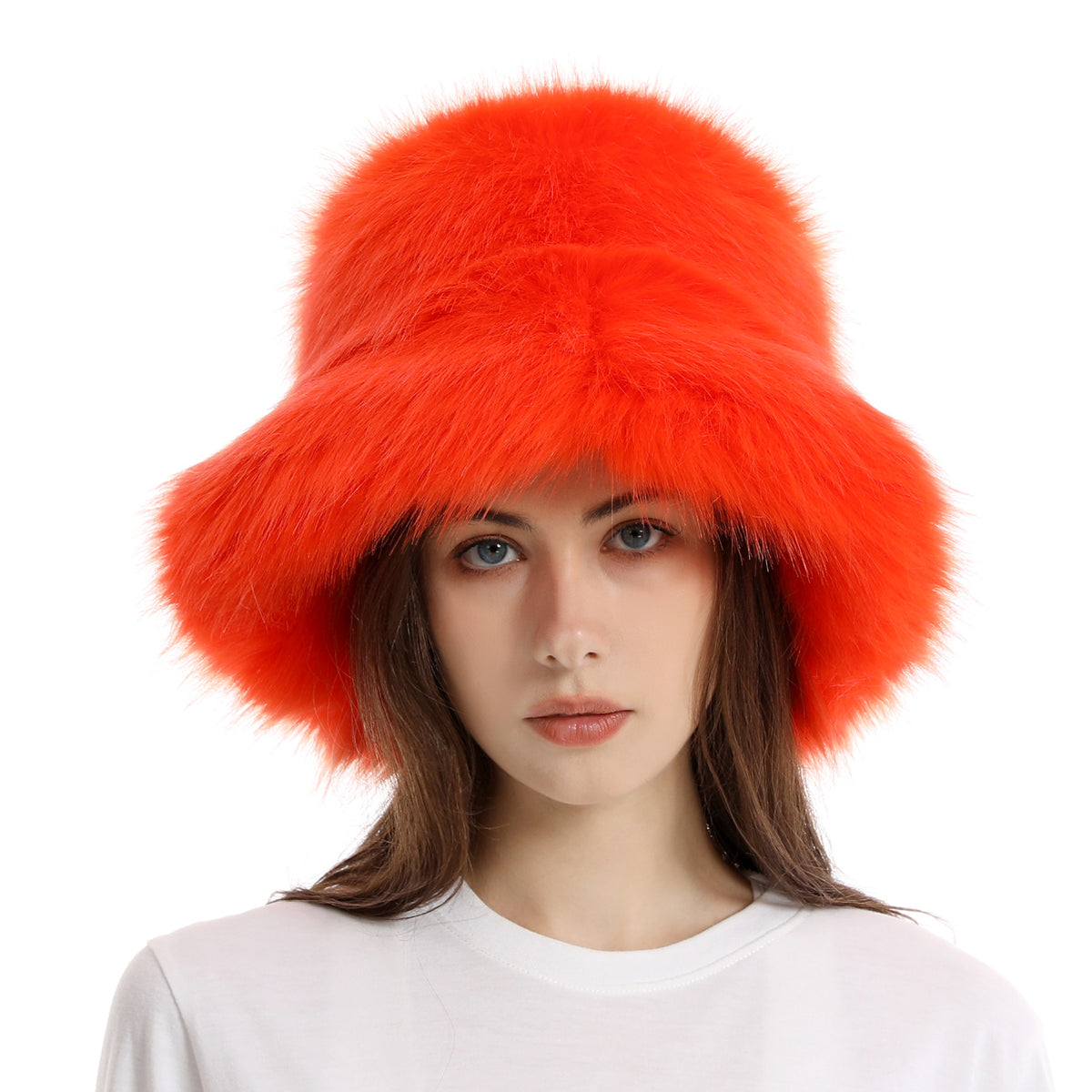 Winter Women Fashion Solid Color Thickened Plush Fisherman Hat