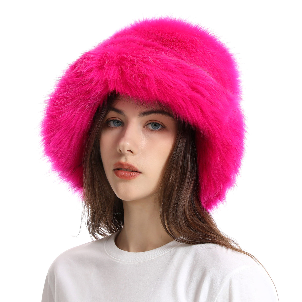 Winter Women Fashion Solid Color Thickened Plush Fisherman Hat