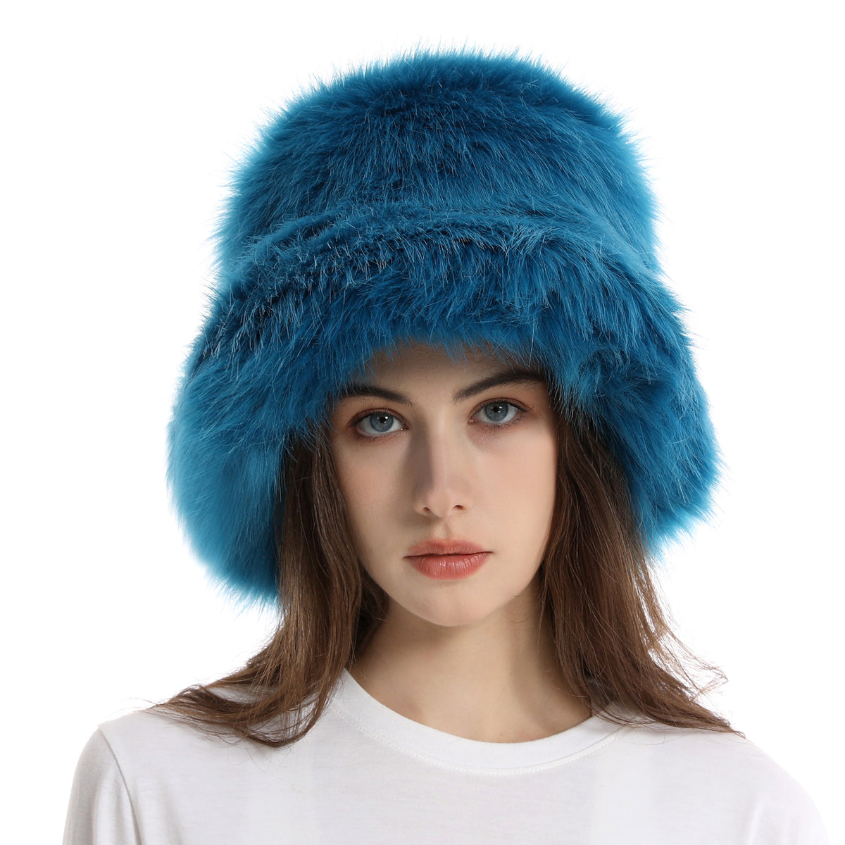 Winter Women Fashion Solid Color Thickened Plush Fisherman Hat