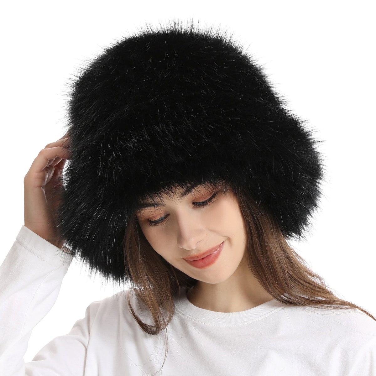 Winter Women Fashion Solid Color Thickened Plush Fisherman Hat