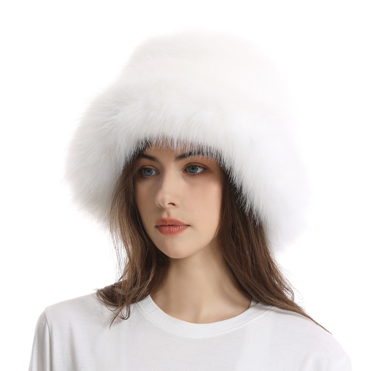 Winter Women Fashion Solid Color Thickened Plush Fisherman Hat