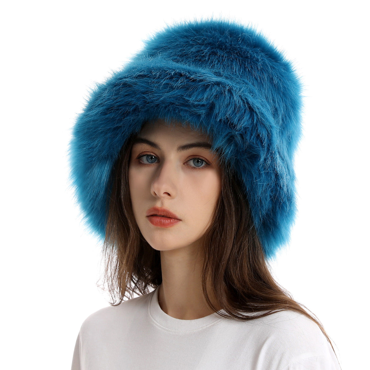 Winter Women Fashion Solid Color Thickened Plush Fisherman Hat