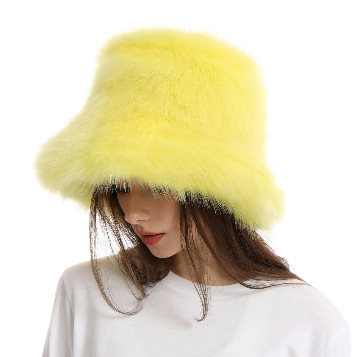 Winter Women Fashion Solid Color Thickened Plush Fisherman Hat