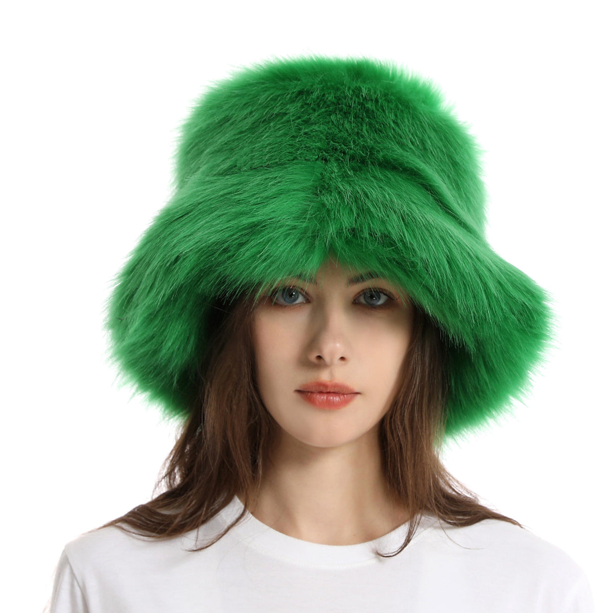 Winter Women Fashion Solid Color Thickened Plush Fisherman Hat