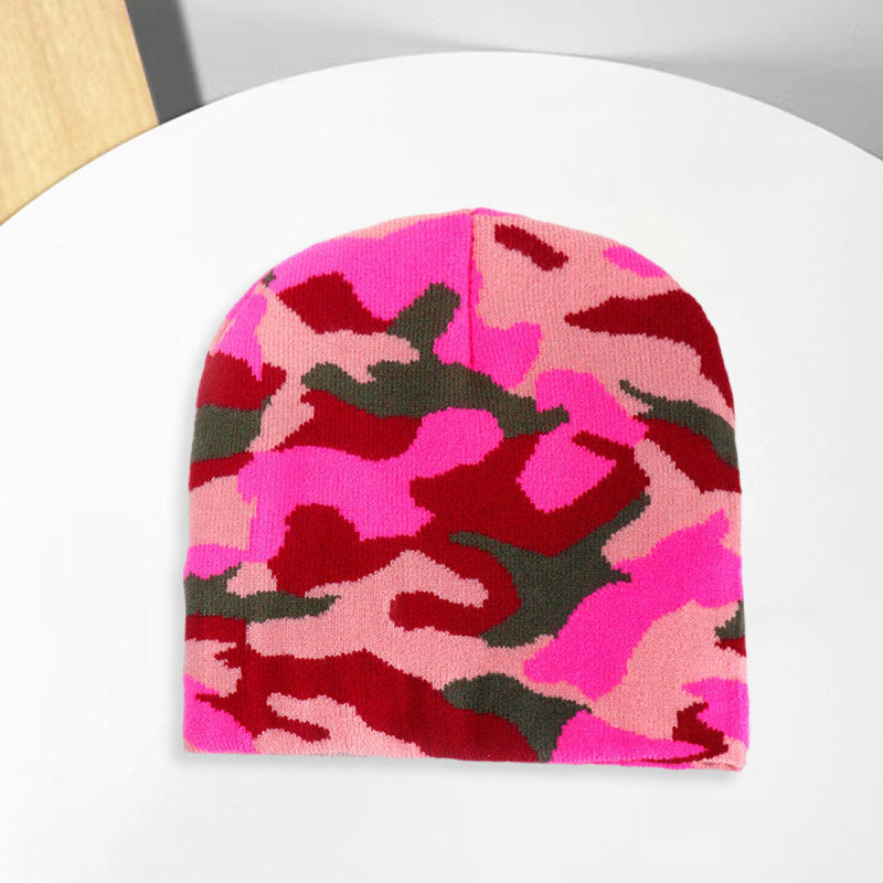 Fashion Camouflage Pattern Men Women Knitted Beanie Hat Acrylic