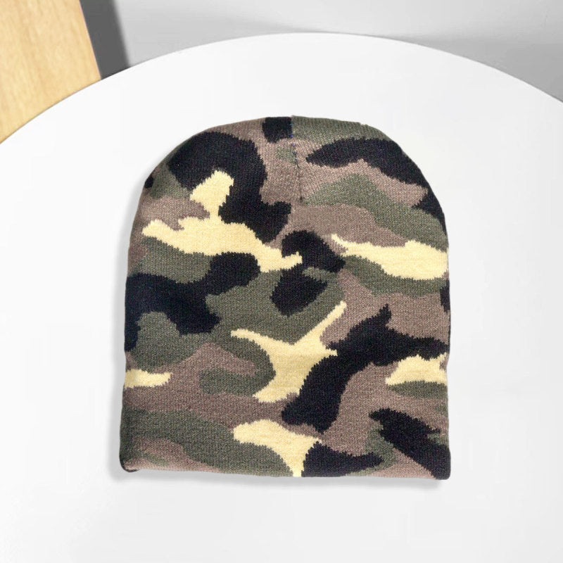Fashion Camouflage Pattern Men Women Knitted Beanie Hat Acrylic