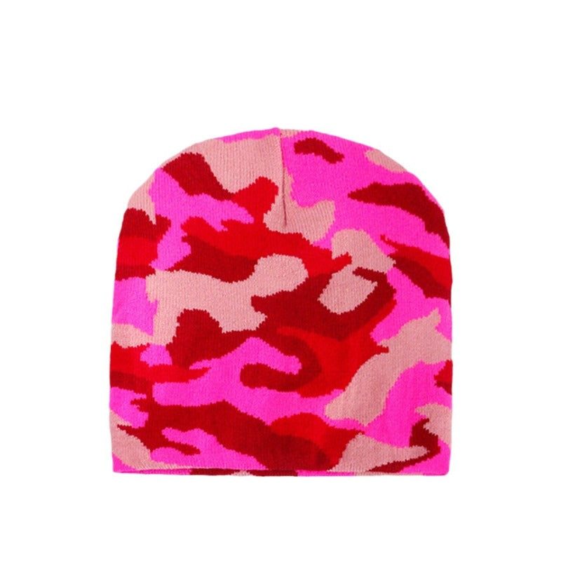 Fashion Camouflage Pattern Men Women Knitted Beanie Hat Acrylic