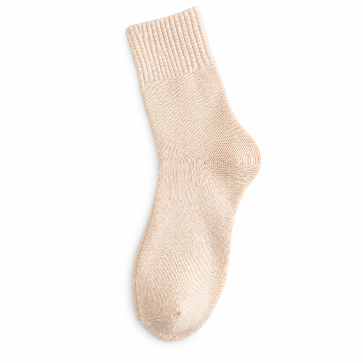 Women Simple Solid Color Thick Towel Cotton Socks