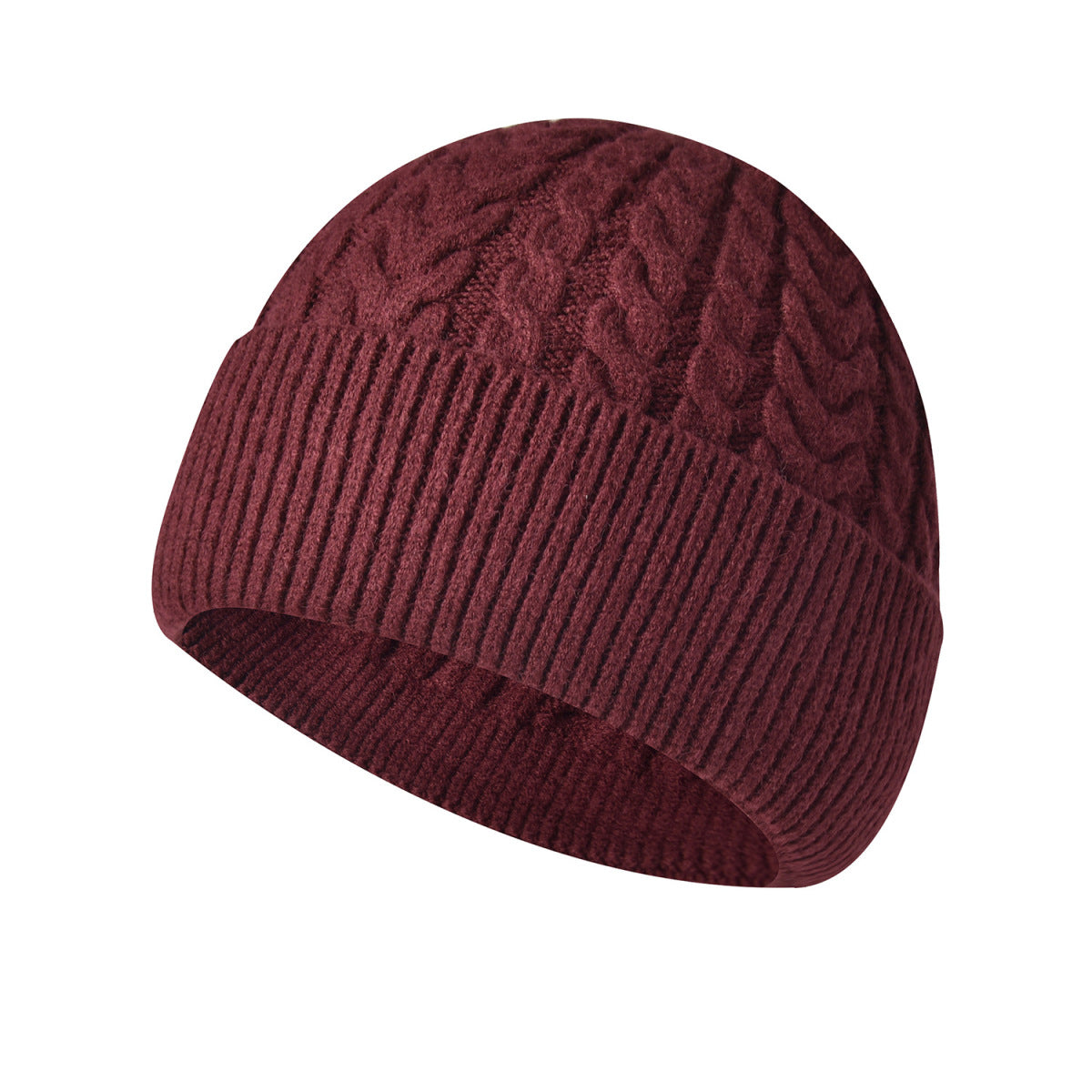 Unisex Solid Color Winter Thick Warm Knitted Hat