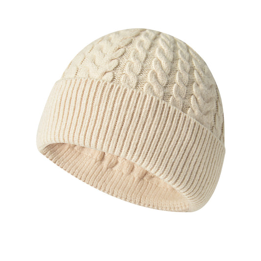Unisex Solid Color Winter Thick Warm Knitted Hat