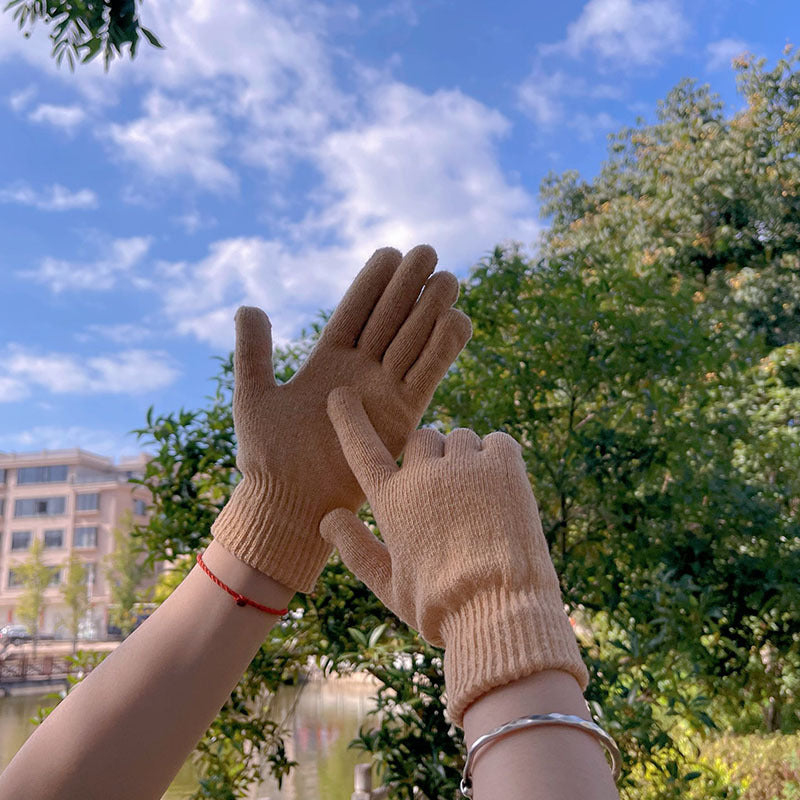 Neutral Fashion Cold Warm Knitted Acrylic Gloves