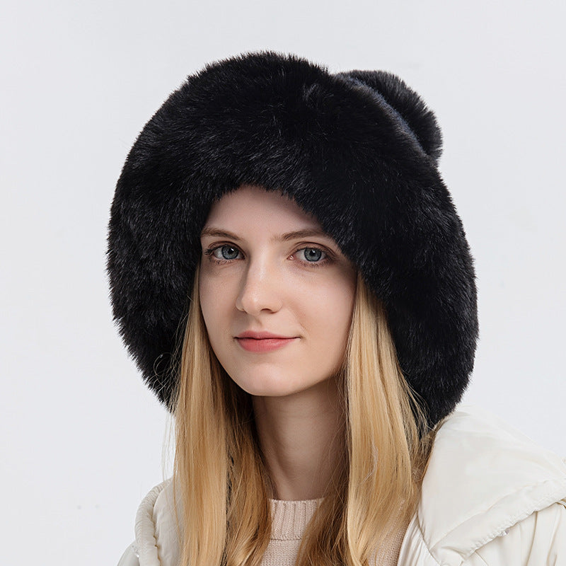 Winter Fashion Solid Color Plush Knit Hat
