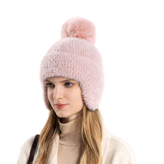 Winter Fashion Solid Color Knitted Plush Hat