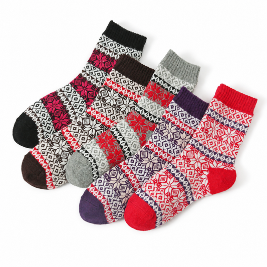 Women's Thickened Warm Cotton Diamond Plaid Socks Autumn Winter