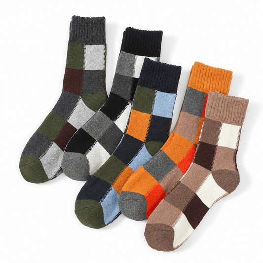 Men's Plaid Thick Warm Terry Socks for Autumn Winter
