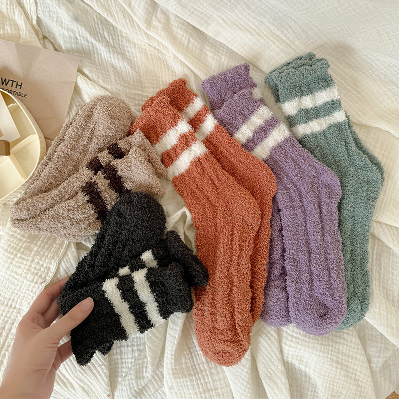 Coral Velvet Padded Terry Women's Socks