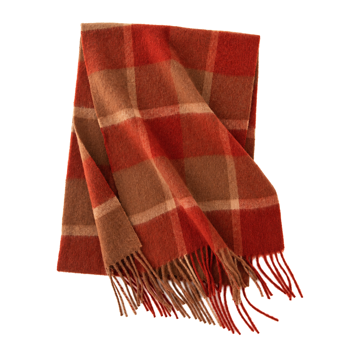 Autumn Winter Women Thick Plaid Stitching Warm Tassel Scarf