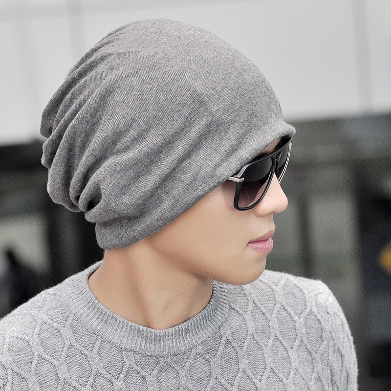 Winter Casual Solid Cotton Polyester Windproof Dual Use Beanie Cap
