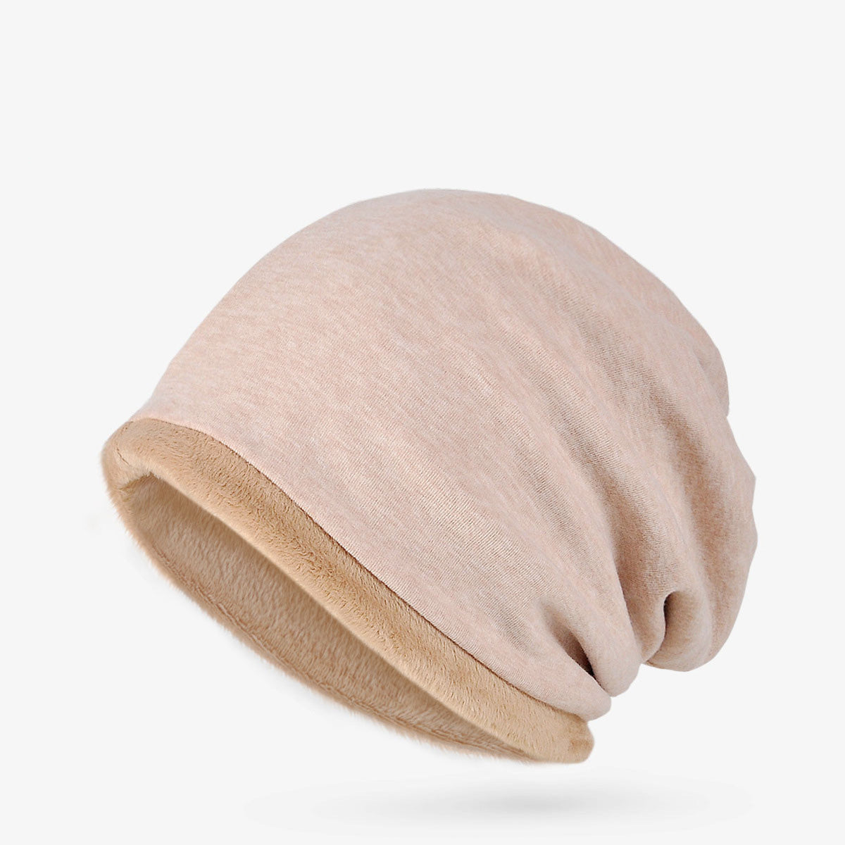 Winter Casual Solid Cotton Polyester Windproof Dual Use Beanie Cap