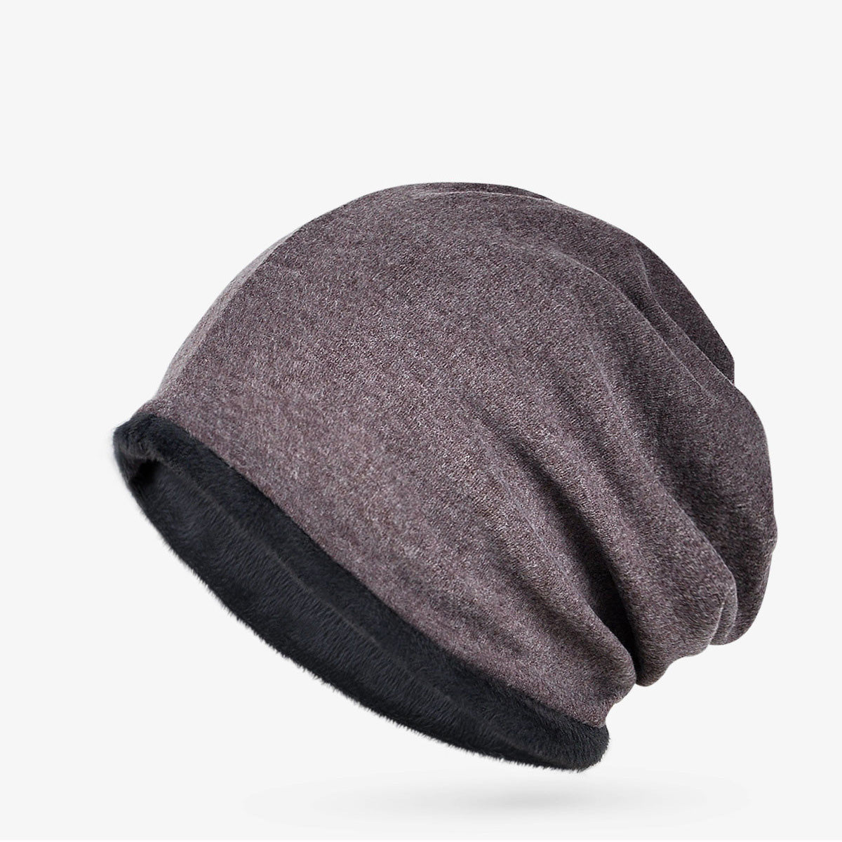 Winter Casual Solid Cotton Polyester Windproof Dual Use Beanie Cap