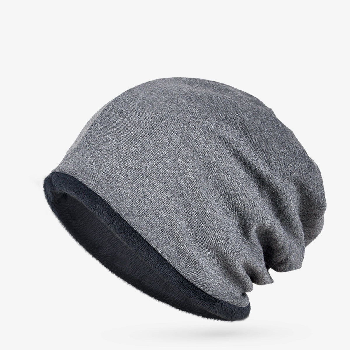 Winter Casual Solid Cotton Polyester Windproof Dual Use Beanie Cap