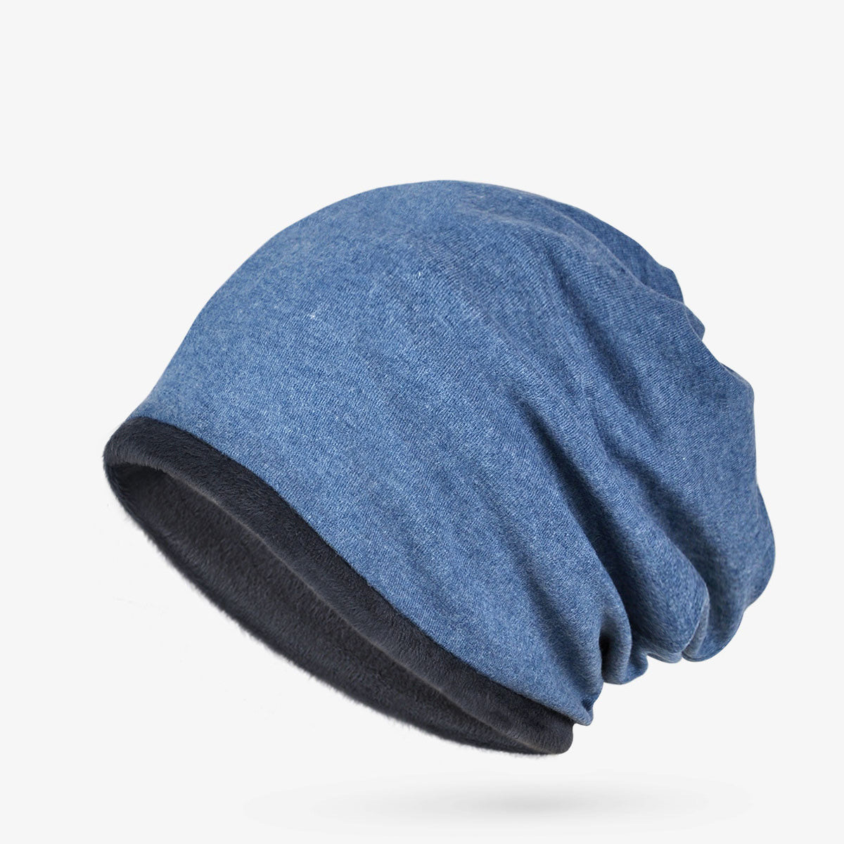 Winter Casual Solid Cotton Polyester Windproof Dual Use Beanie Cap