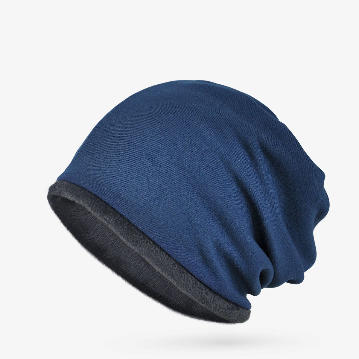Winter Casual Solid Cotton Polyester Windproof Dual Use Beanie Cap