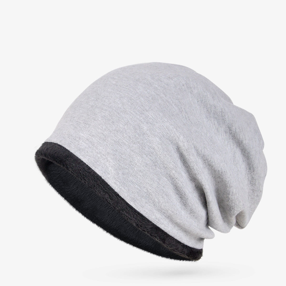 Winter Casual Solid Cotton Polyester Windproof Dual Use Beanie Cap