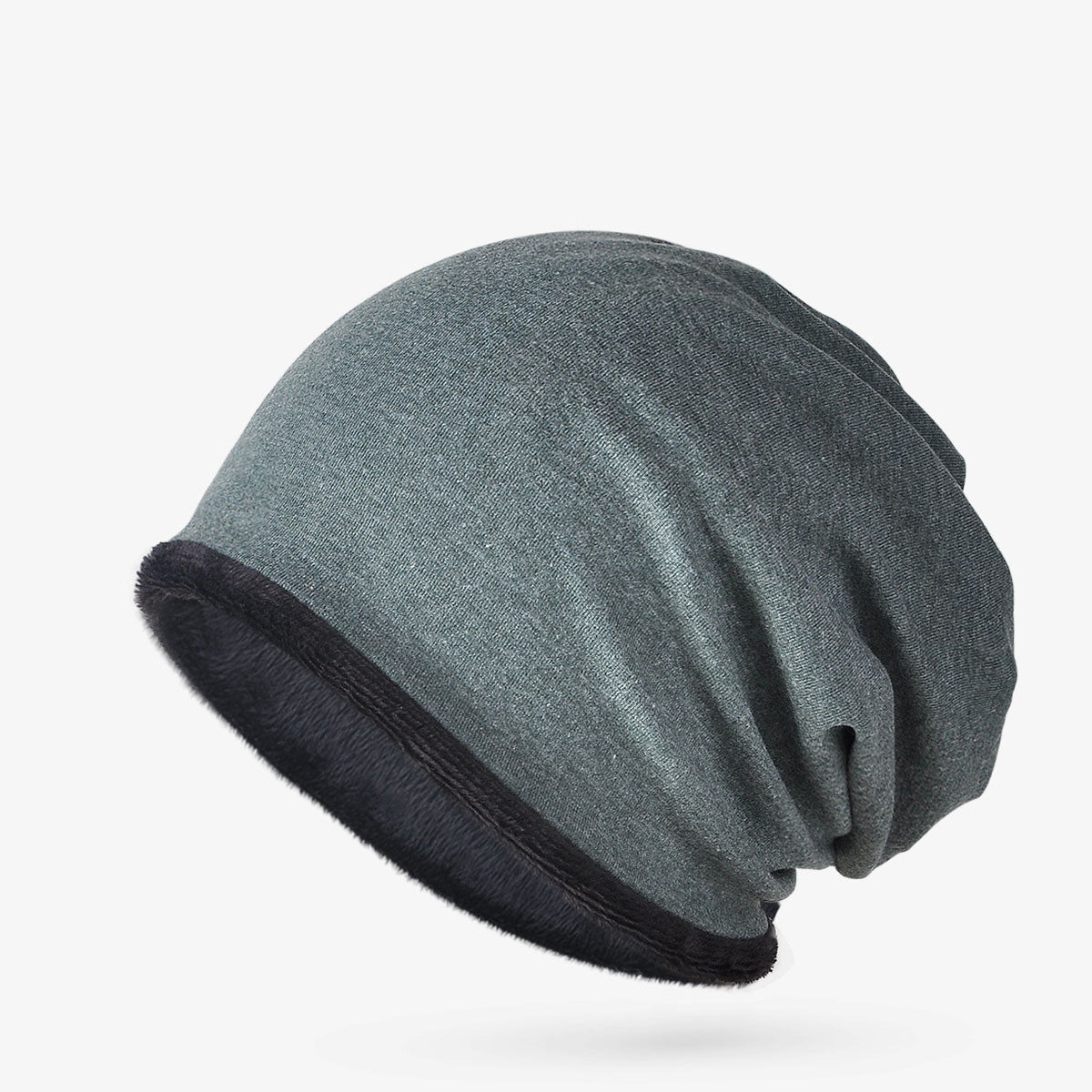 Winter Casual Solid Cotton Polyester Windproof Dual Use Beanie Cap