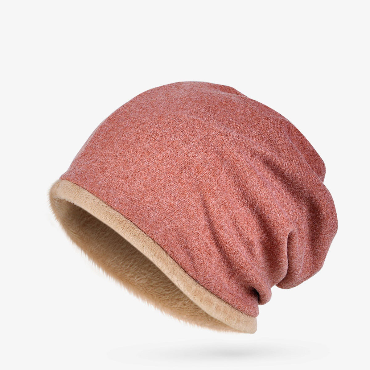 Winter Casual Solid Cotton Polyester Windproof Dual Use Beanie Cap