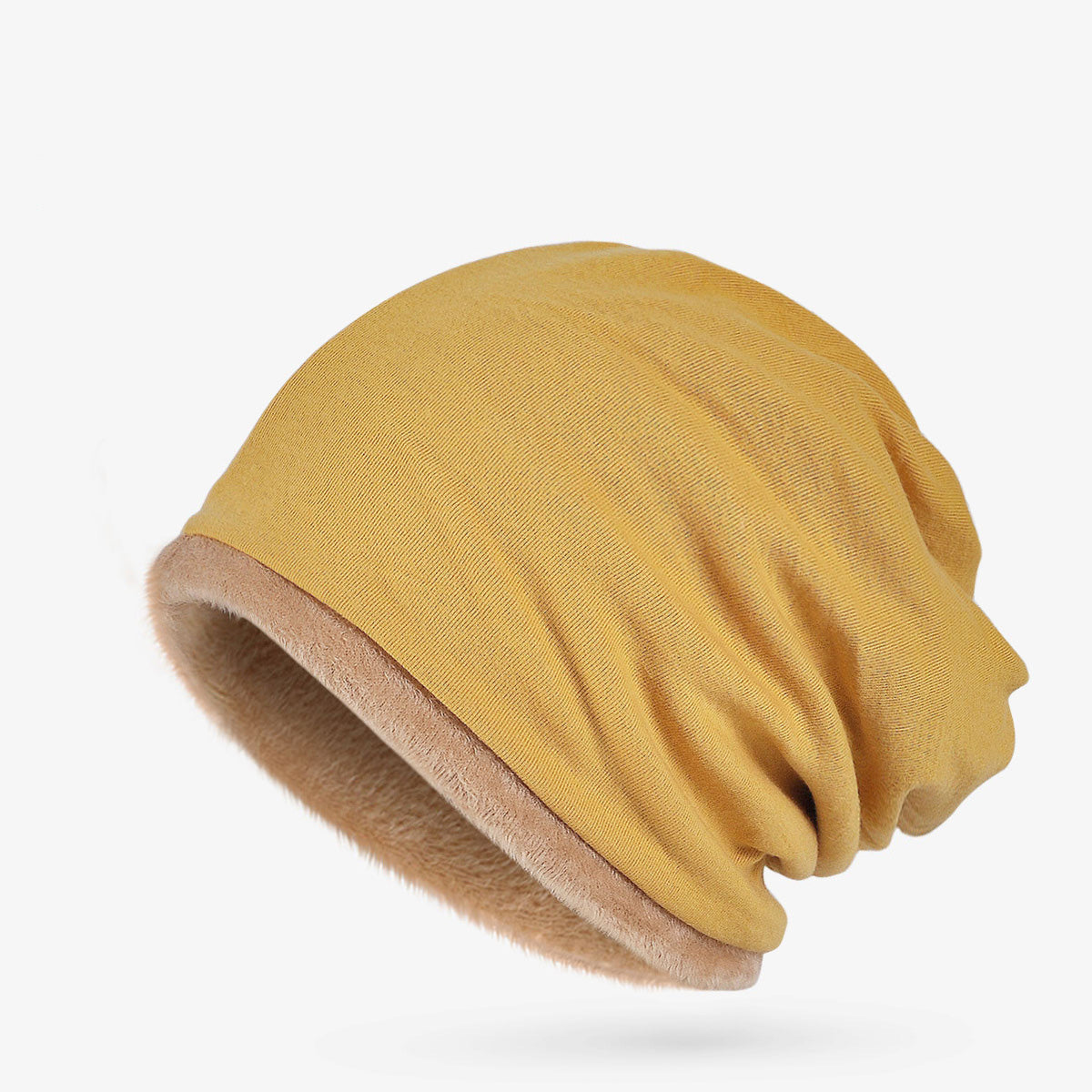Winter Casual Solid Cotton Polyester Windproof Dual Use Beanie Cap